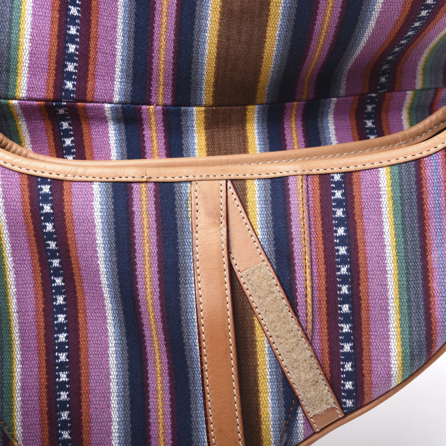 Canvas Striped Saddle Bag Multicolor
