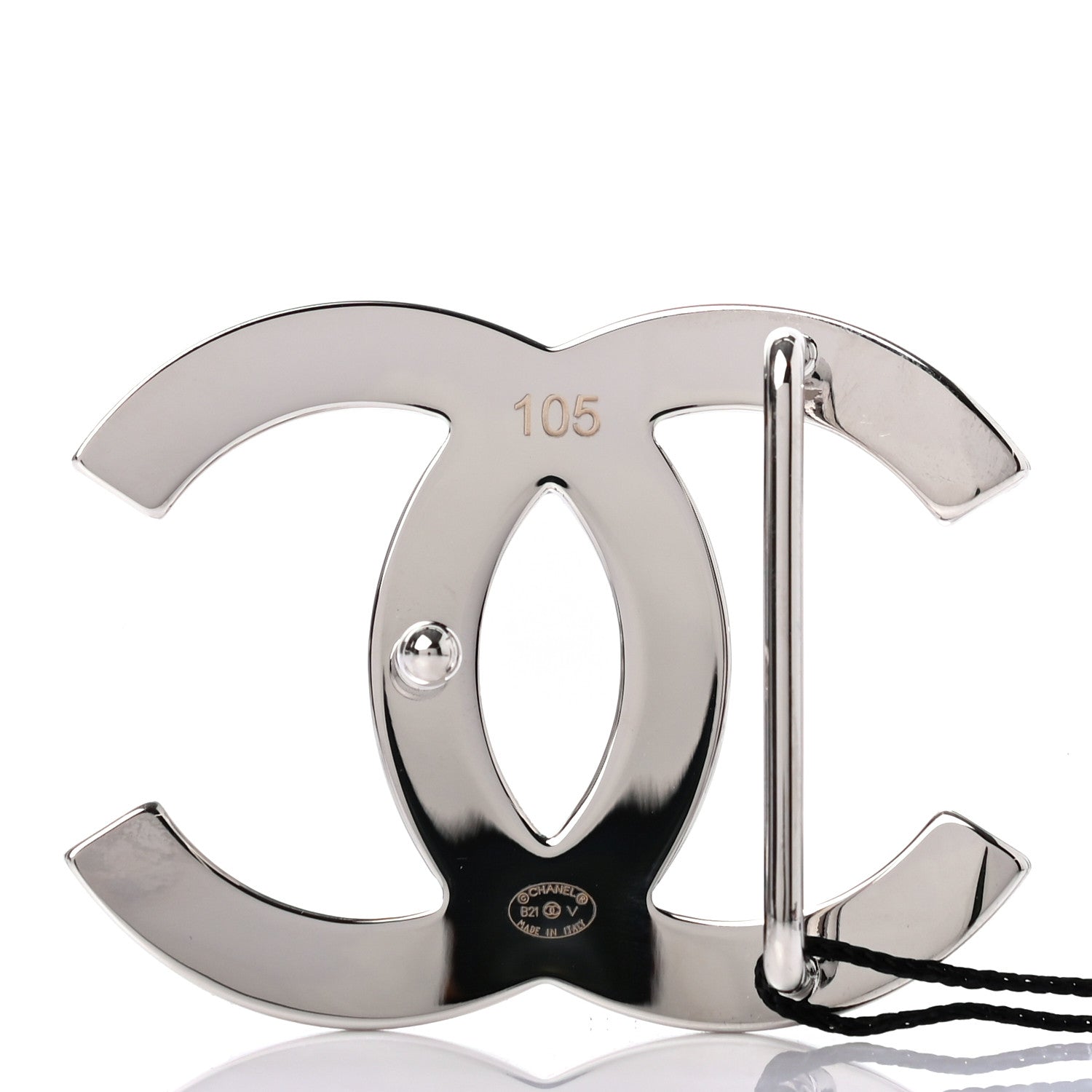 Chanel Patent Calfskin CC Reversible Belt 105 Black White 5 of 5