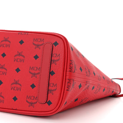 MCM Visetos Medium Liz Reversible Shopper Tote Candy Red 16 of 20