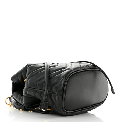 Gucci Calfskin Matelasse GG Marmont Flap Backpack Black 4 of 15