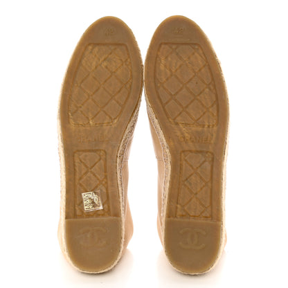 Chanel Lambskin CC Espadrilles 42 Beige Black 5 of 13