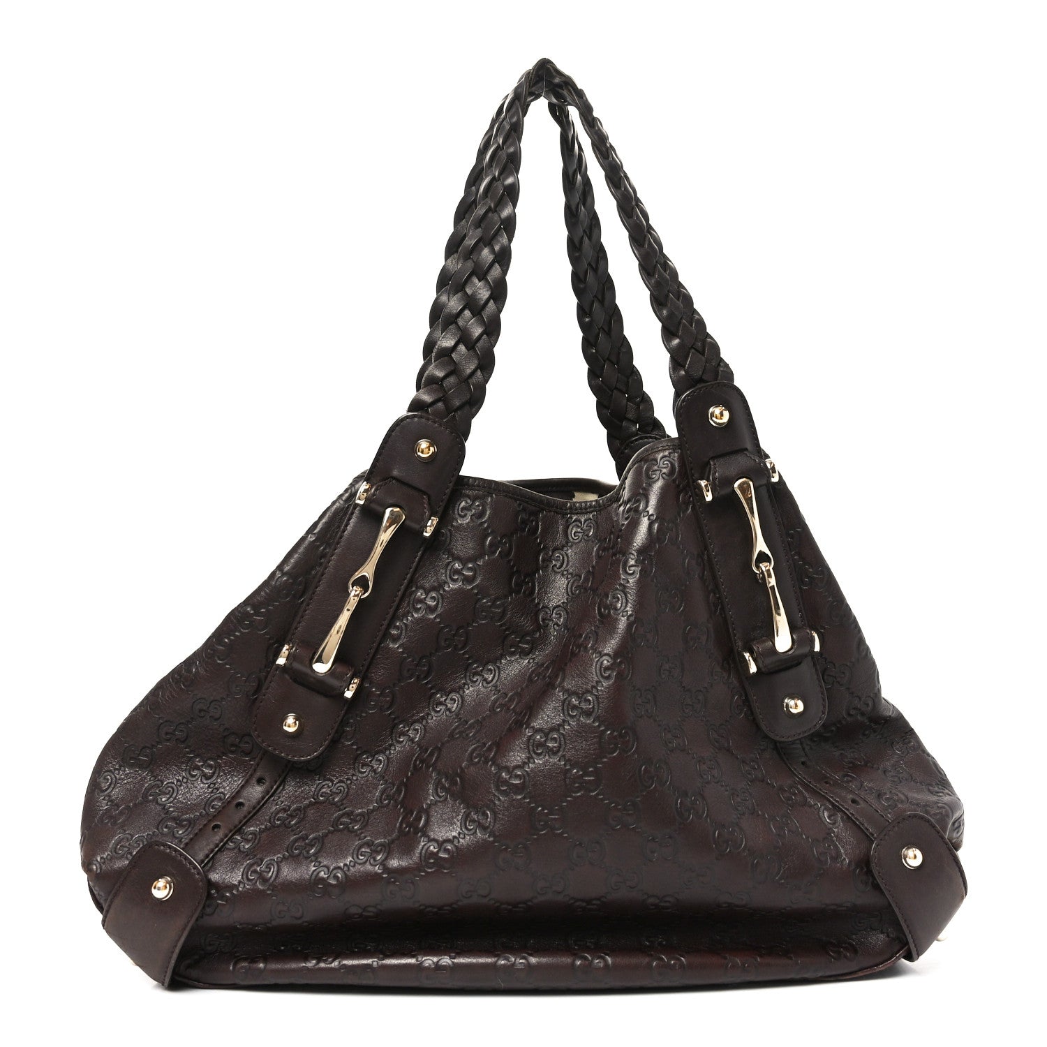 Gucci Guccissima Medium Pelham Shoulder Bag Dark Brown 1 of 11