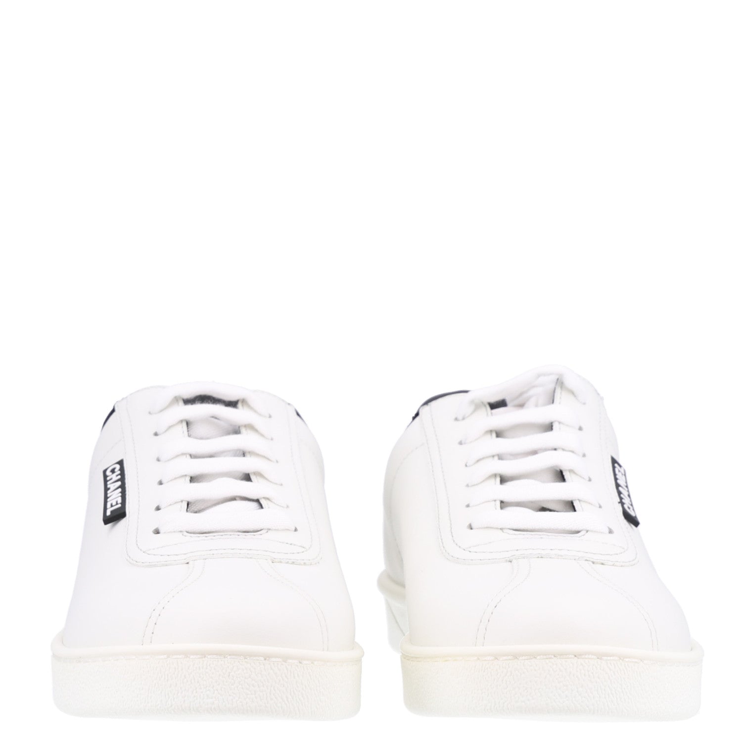 Chanel Calfskin CC Womens Sneakers 37.5 White 3 of 9