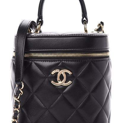 Chanel Lambskin Quilted Trendy Vanity Case Black 10 of 10
