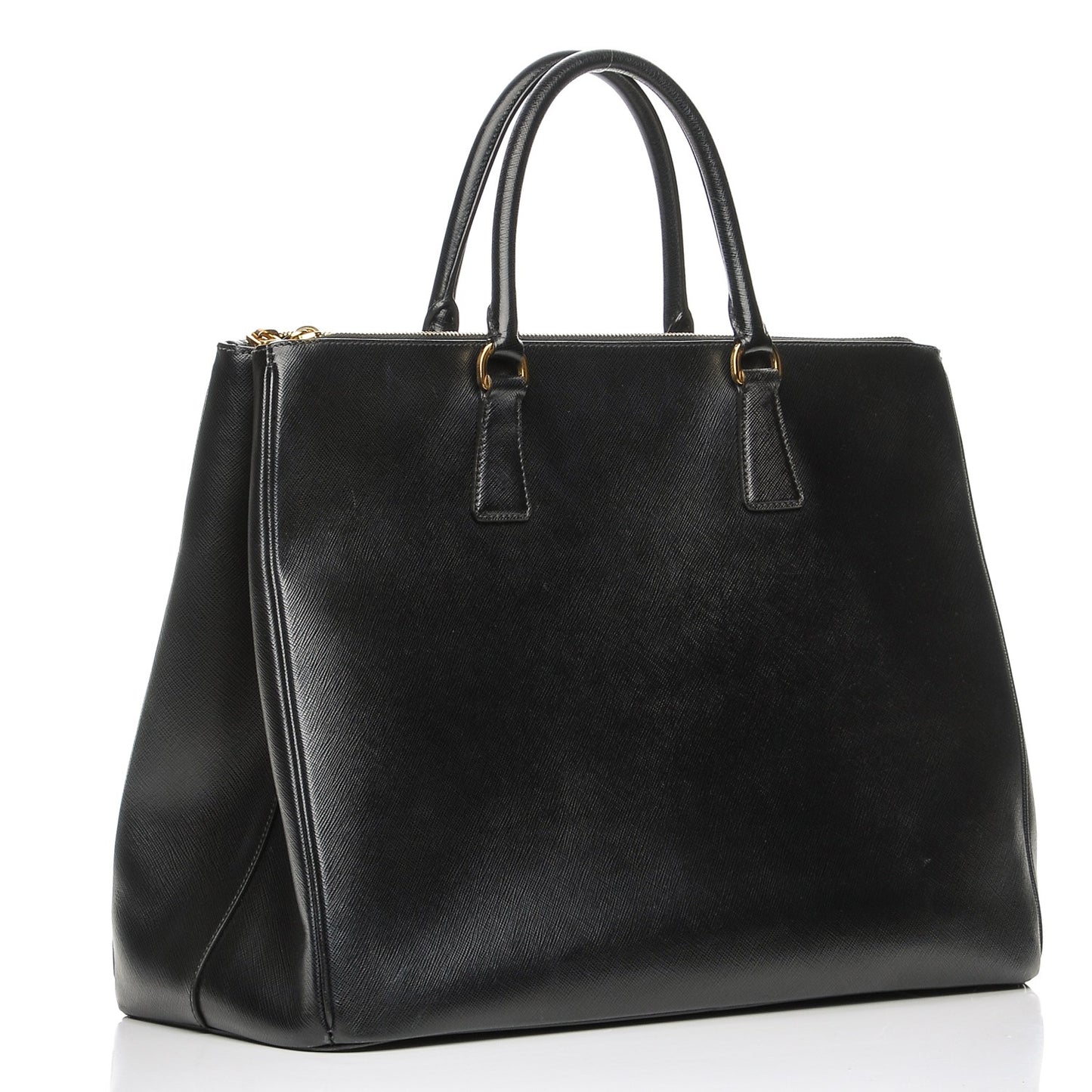 Saffiano Lux Extra Large Galleria Double Zip Tote Black