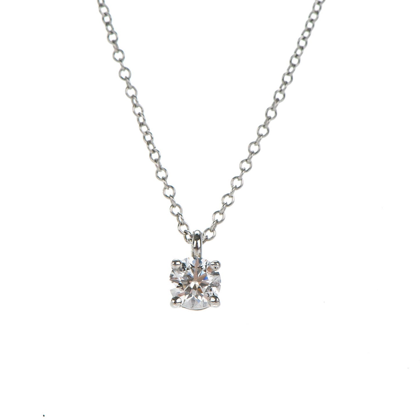 Platinum Diamond .27ct Solitaire Pendant Necklace