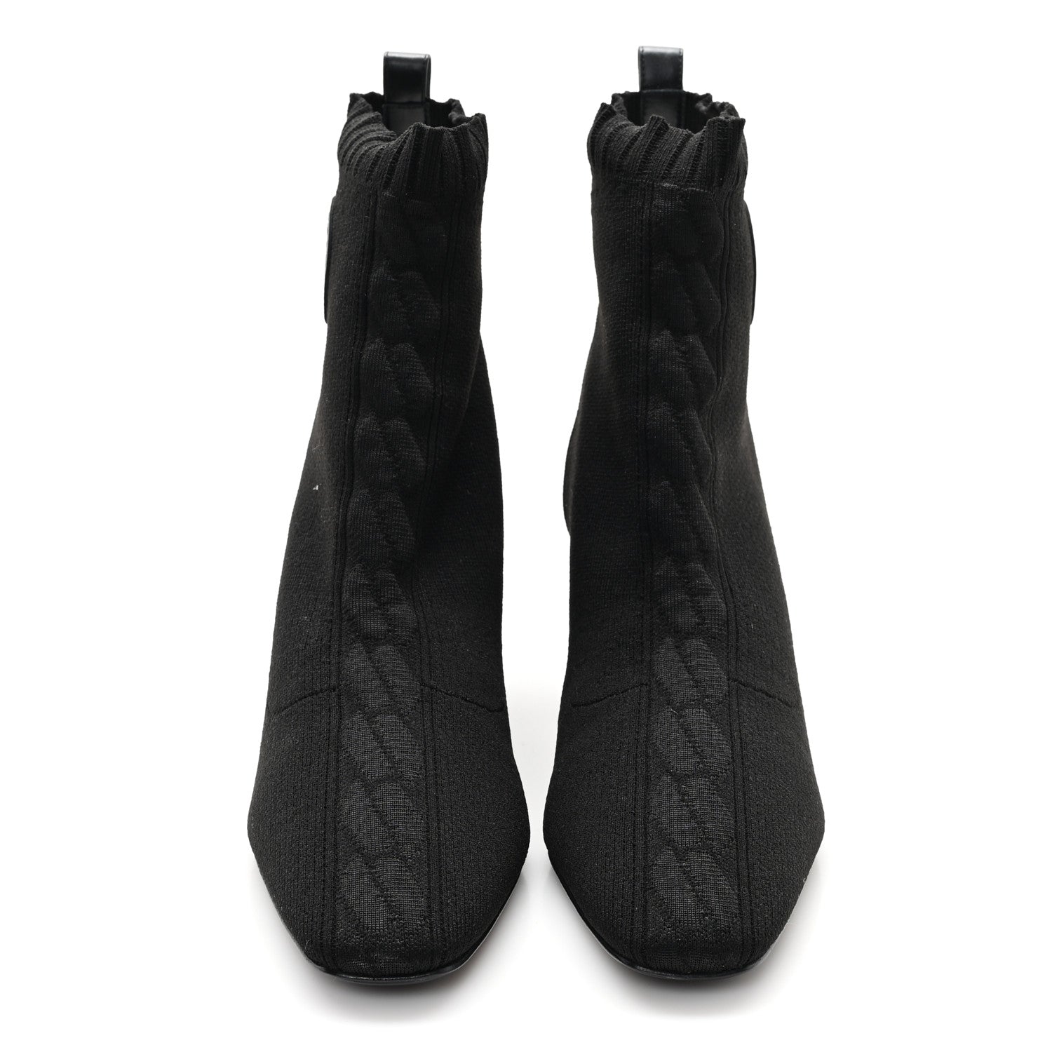 Hermes Knit Calfskin Jenna 60 Ankle Boots 38.5 Black 3 of 8