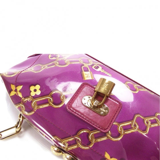 Louis Vuitton Monogram Charms Frame Kisslock Clutch Fuchsia 6 of 11