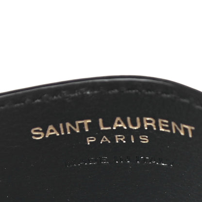 Saint Laurent Calfskin Heart Print Monogram Credit Card Case Black Red 6 of 12