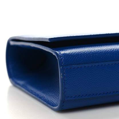 Saint Laurent Grain De Poudre Classic Monogram Cassandre Clutch Blue Majorelle 9 of 10