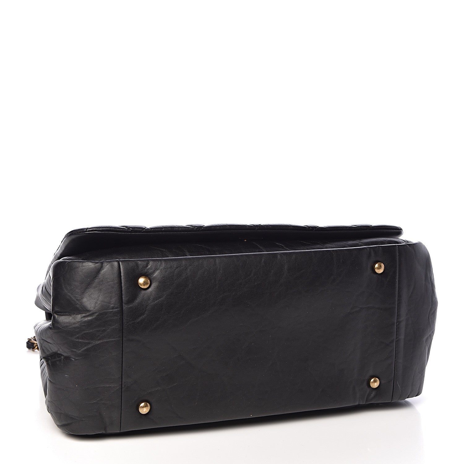 Chanel Aged Calfskin Quilted Large Pondichery Flap Black 5 of 12