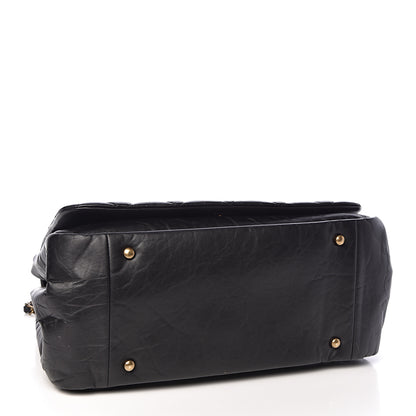 Chanel Aged Calfskin Quilted Large Pondichery Flap Black 5 of 12