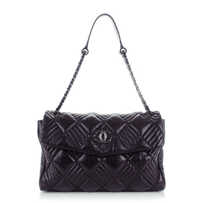 Chanel Lambskin In and Out Maxi Flap Purple 1 of 9