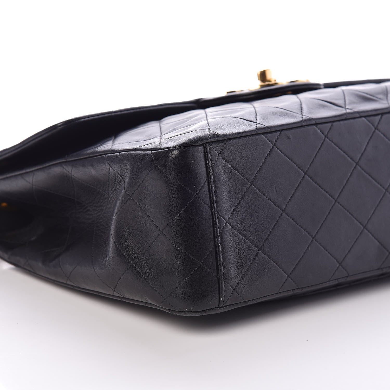 Chanel Lambskin Quilted XL Jumbo Single Flap Black 9 of 10
