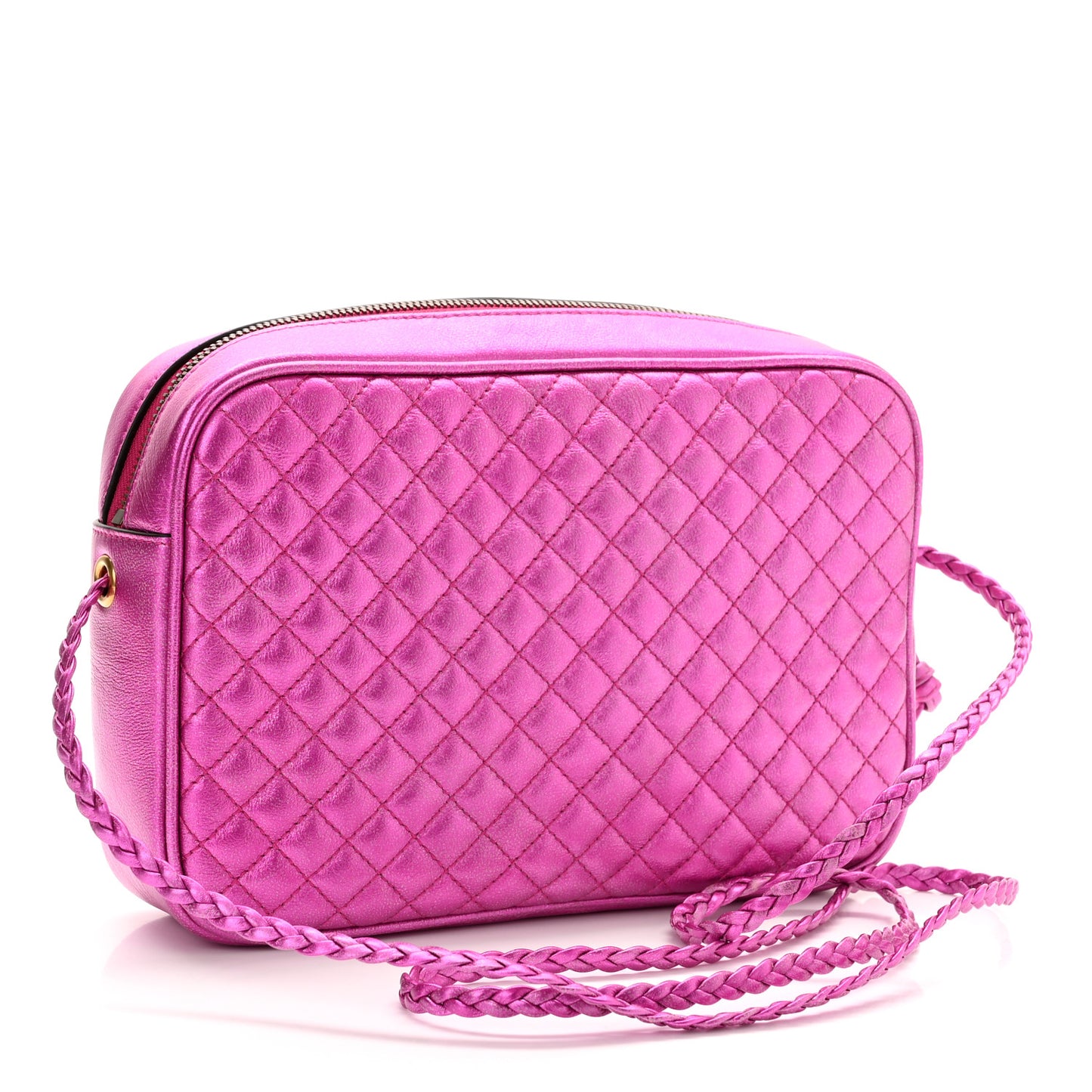 Laminated Nappa Trapuntata Small Zumi Shoulder Bag Fuxia