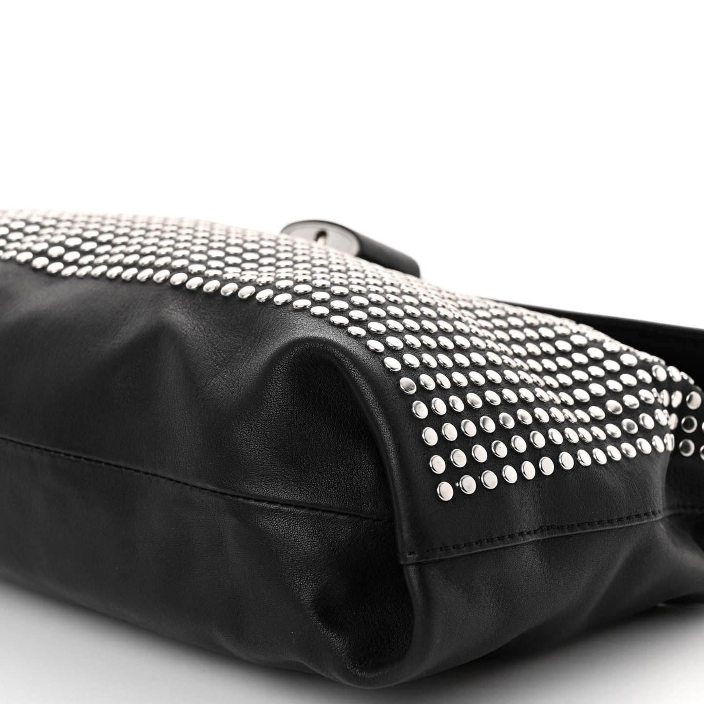 Calfskin Studded Dalston Shoulder Bag Black