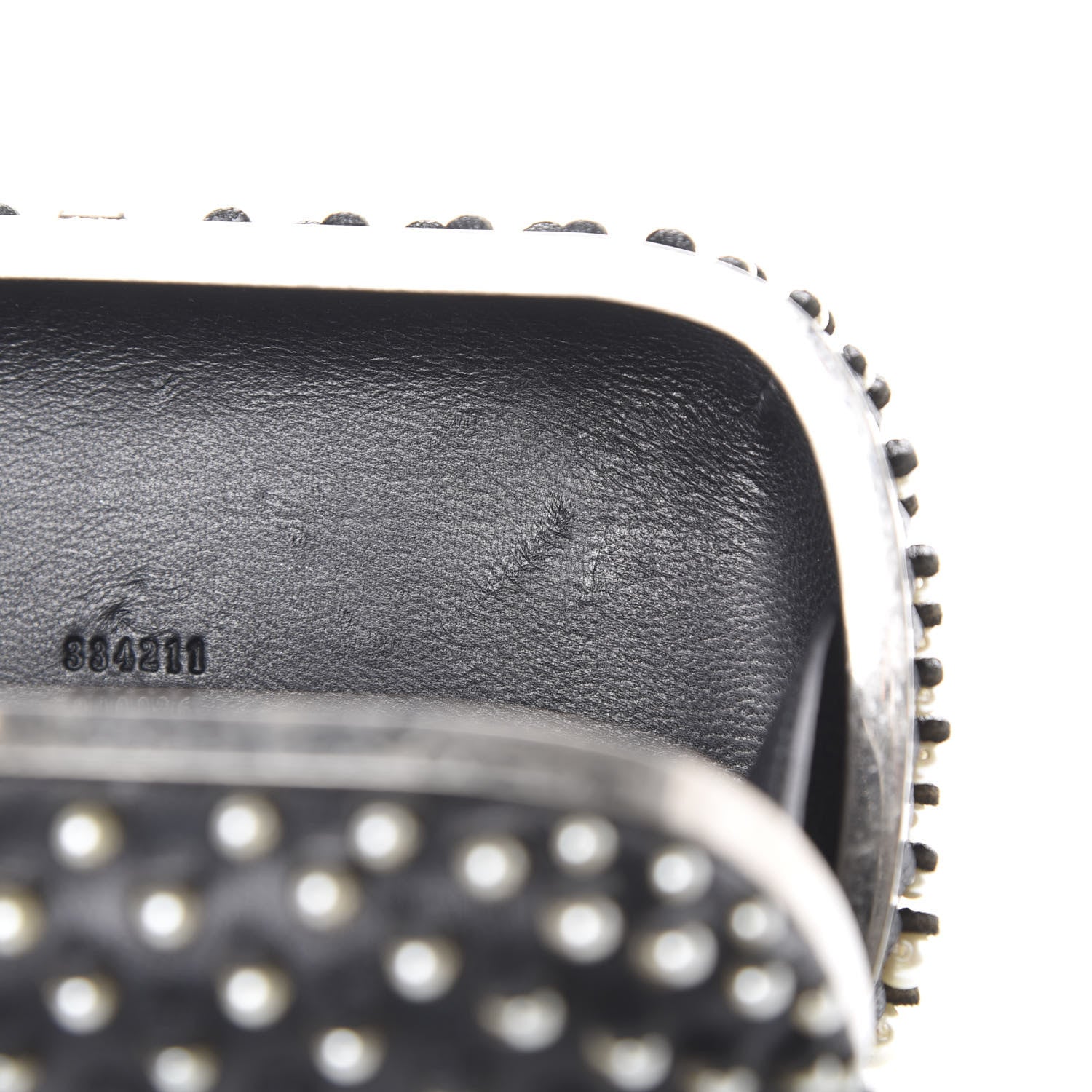 Alexander McQueen Pearl Embellished Calfskin Skull Box Clutch Black 7 of 9