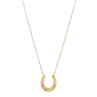 Tiffany 18K Yellow Gold 1837 Horseshoe Pendant Necklace 1 of 5