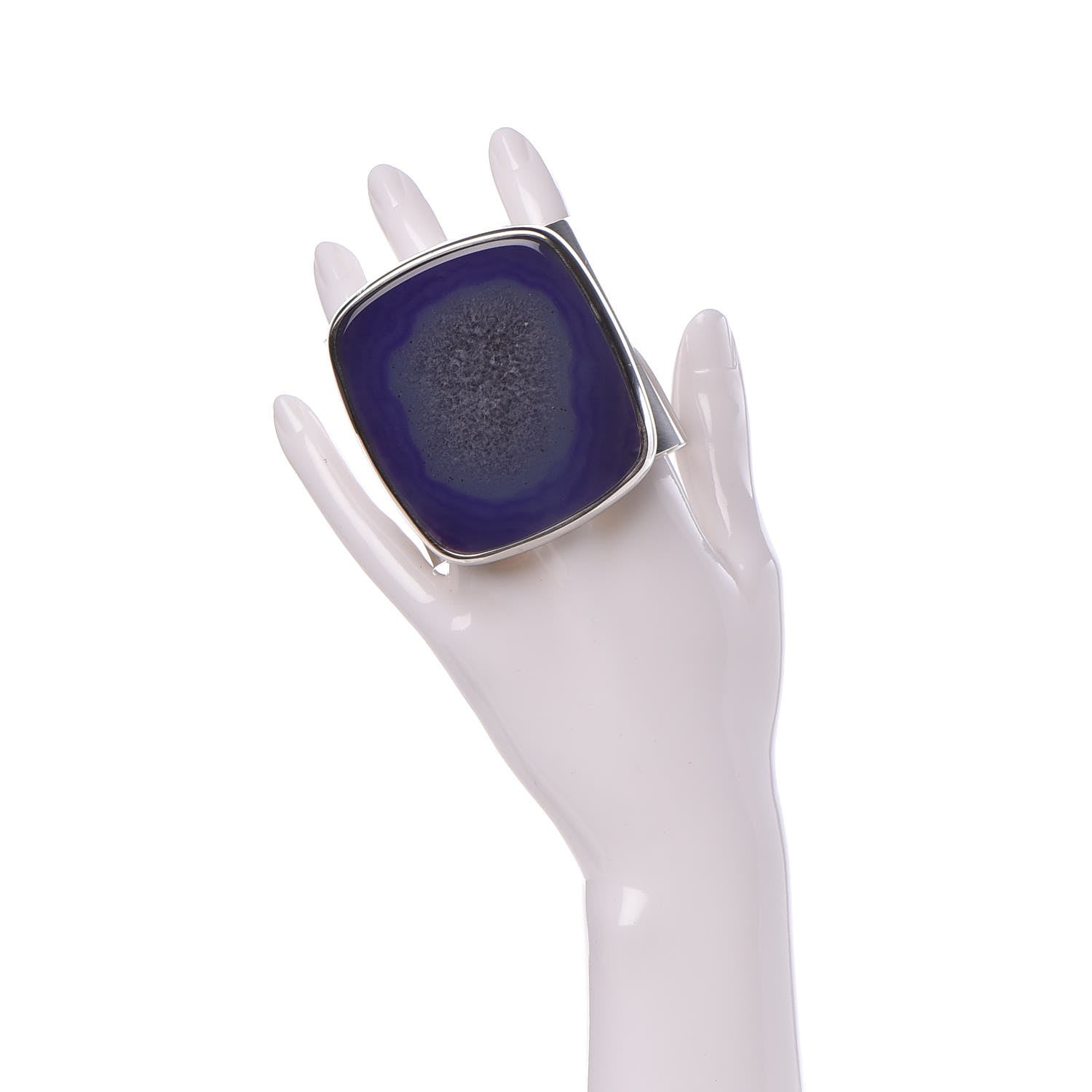 Chanel Metal Agate Cuff Silver 2 of 6