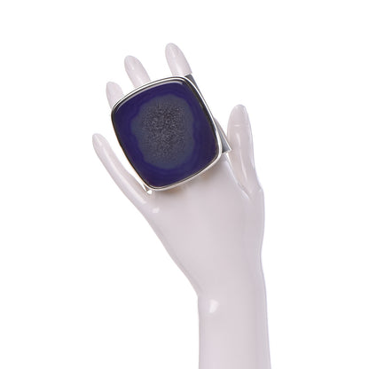 Chanel Metal Agate Cuff Silver 2 of 6