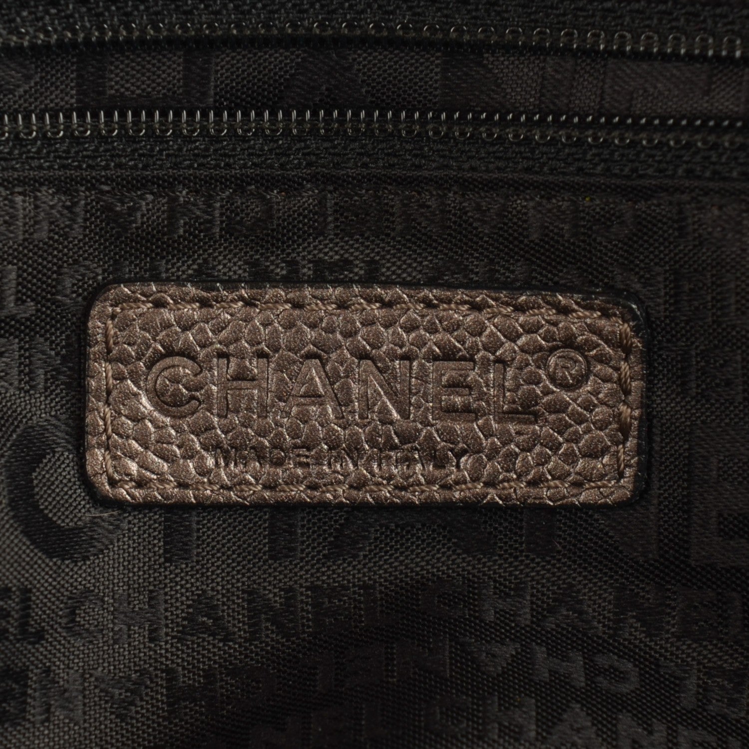 Chanel Metallic Caviar Square Stitched Medium Tote Dark Grey 6 of 7