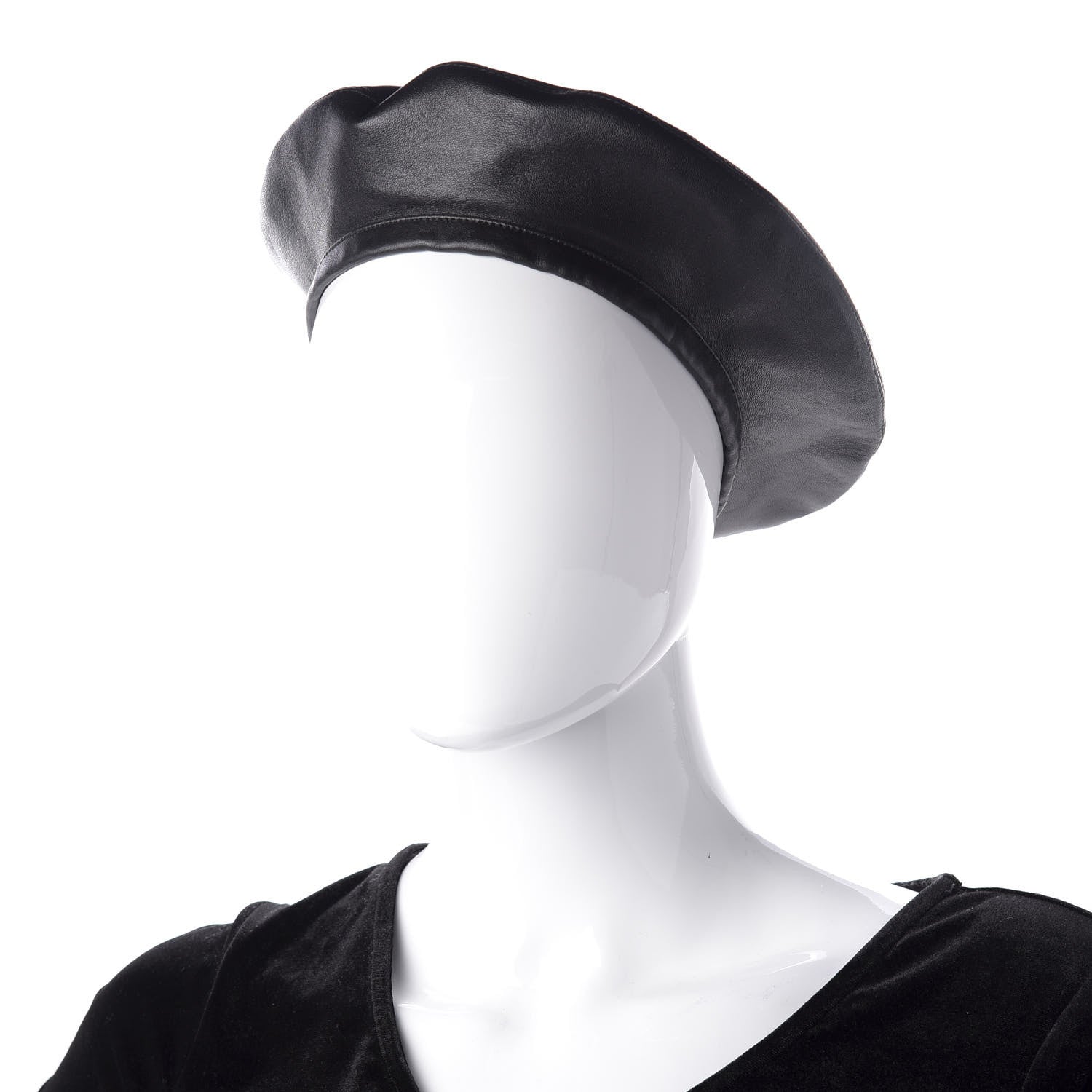 Christian Dior Lambskin D-Dream Beret 57 Black 2 of 6