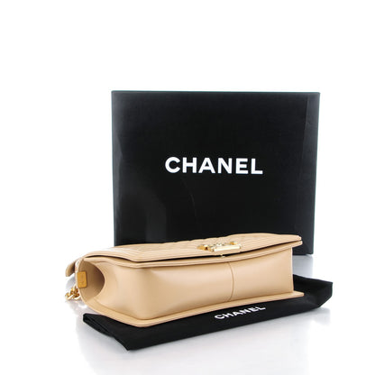 Chanel Lambskin Quilted New Medium Boy Flap Light Beige 4 of 8