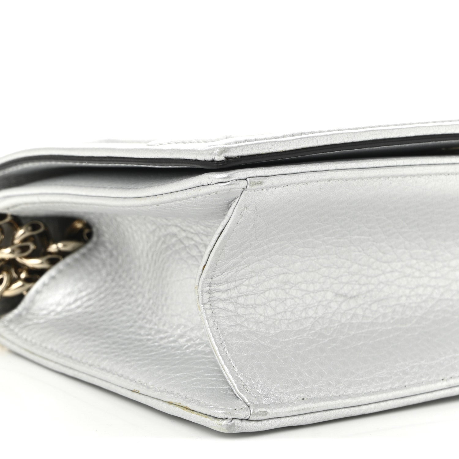 Christian Dior Metallic Calfskin Small Diorama Flap Bag Silver 9 of 11