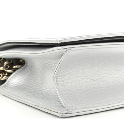 Christian Dior Metallic Calfskin Small Diorama Flap Bag Silver 9 of 11