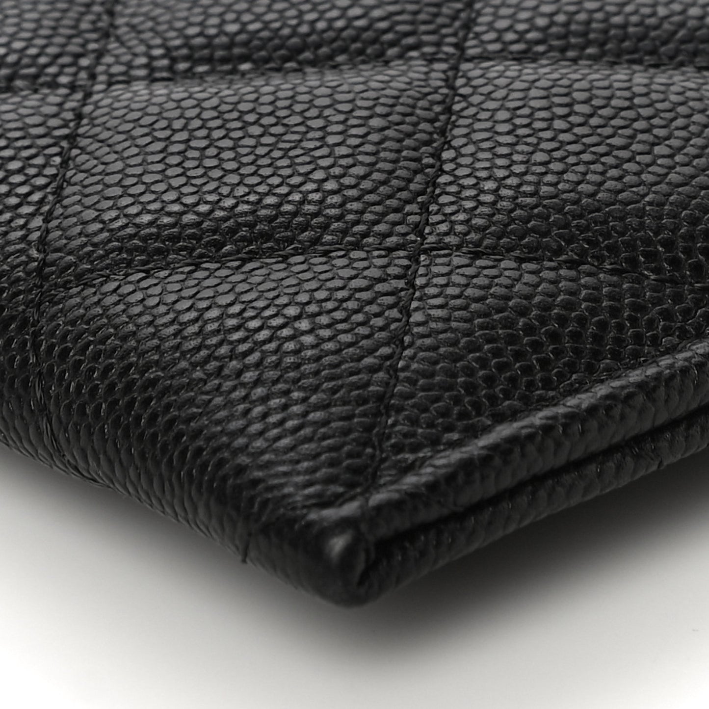 Caviar Quilted Classic Zip Pouch Black