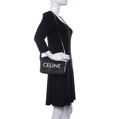 Celine Triomphe Canvas Medium Messenger Bag Black 2 of 9