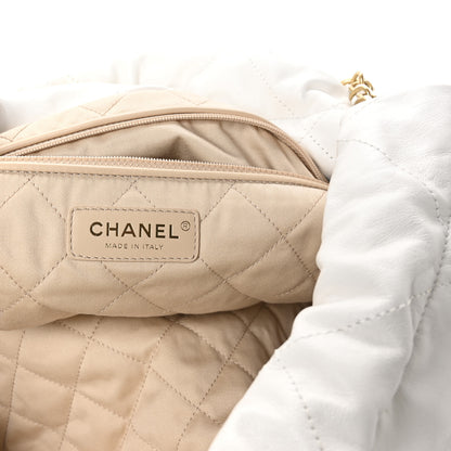 Chanel Shiny Calfskin Quilted Large Chanel 22 White 7 of 11