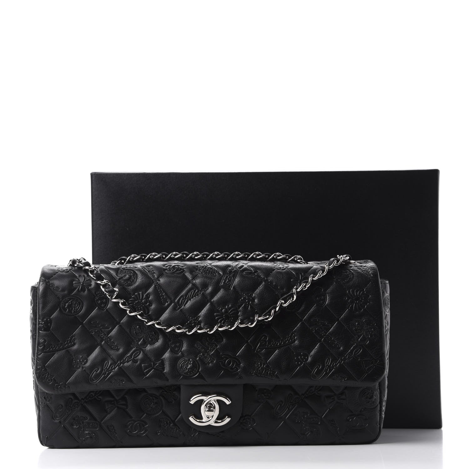 Chanel Calfskin Embossed Large Lucky Symbols Flap Black 11 of 11