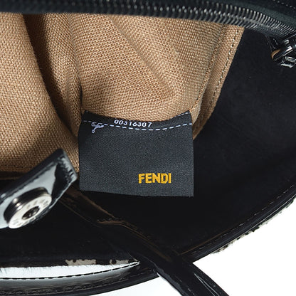 Fendi Calf Hair Patent Regular 2jours Tote Black White 8 of 10