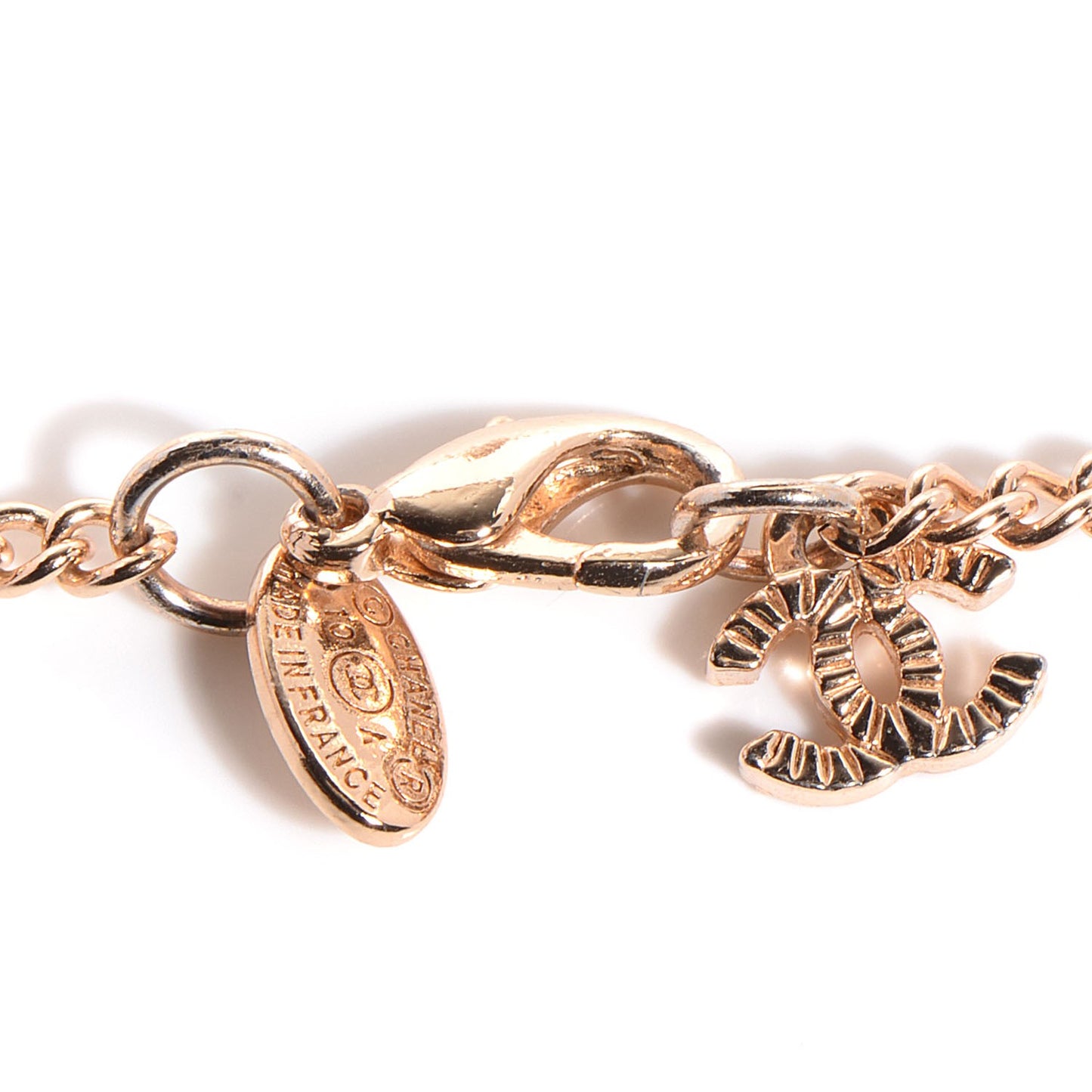 Enamel CC Camellia Necklace Gold