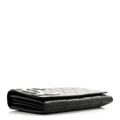 Chanel Calfskin Quilted Cambon Long Double Wallet Black 4 of 13