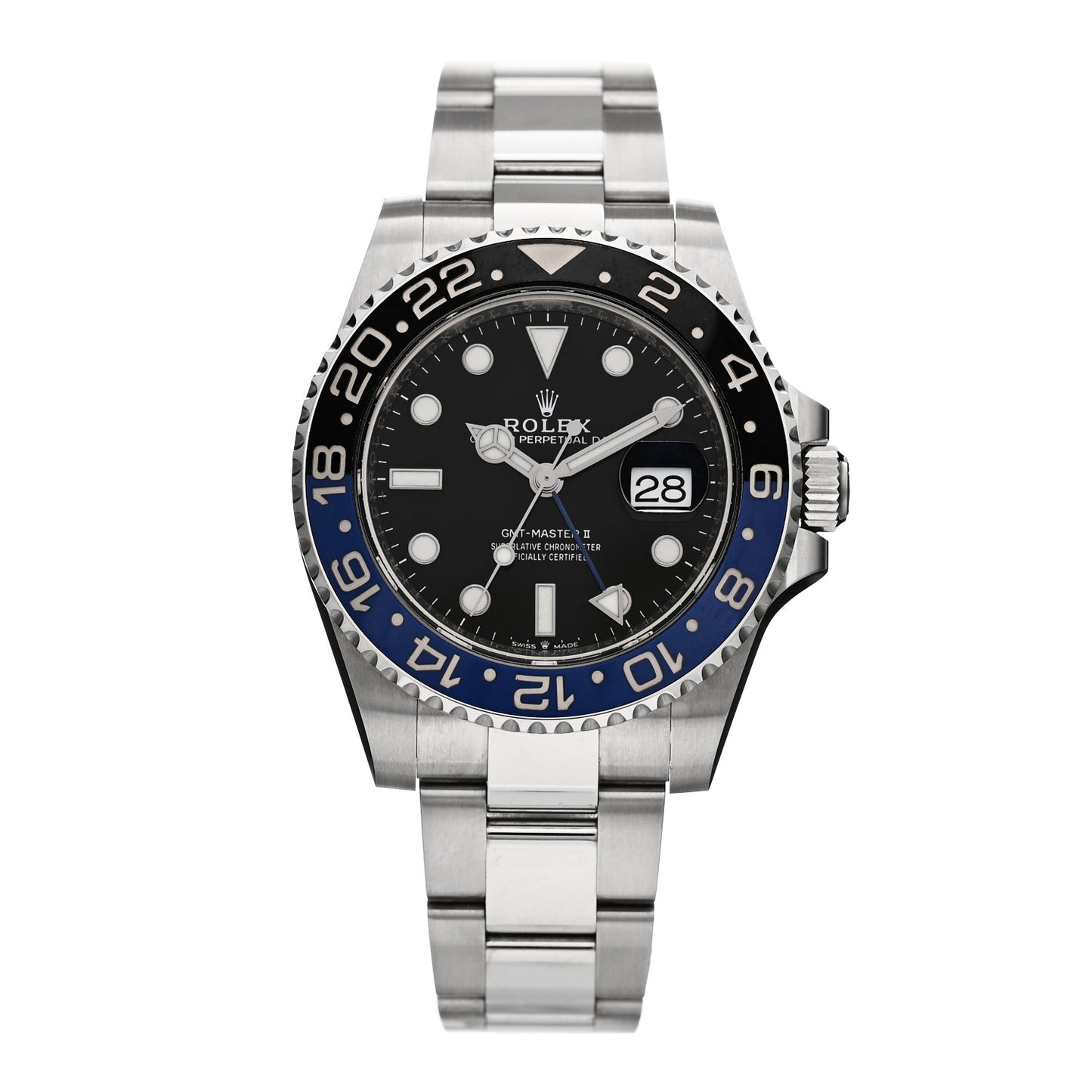 Stainless Steel 40mm Oyster Perpetual Date GMT Master II Batman Watch Black 116710BLNR