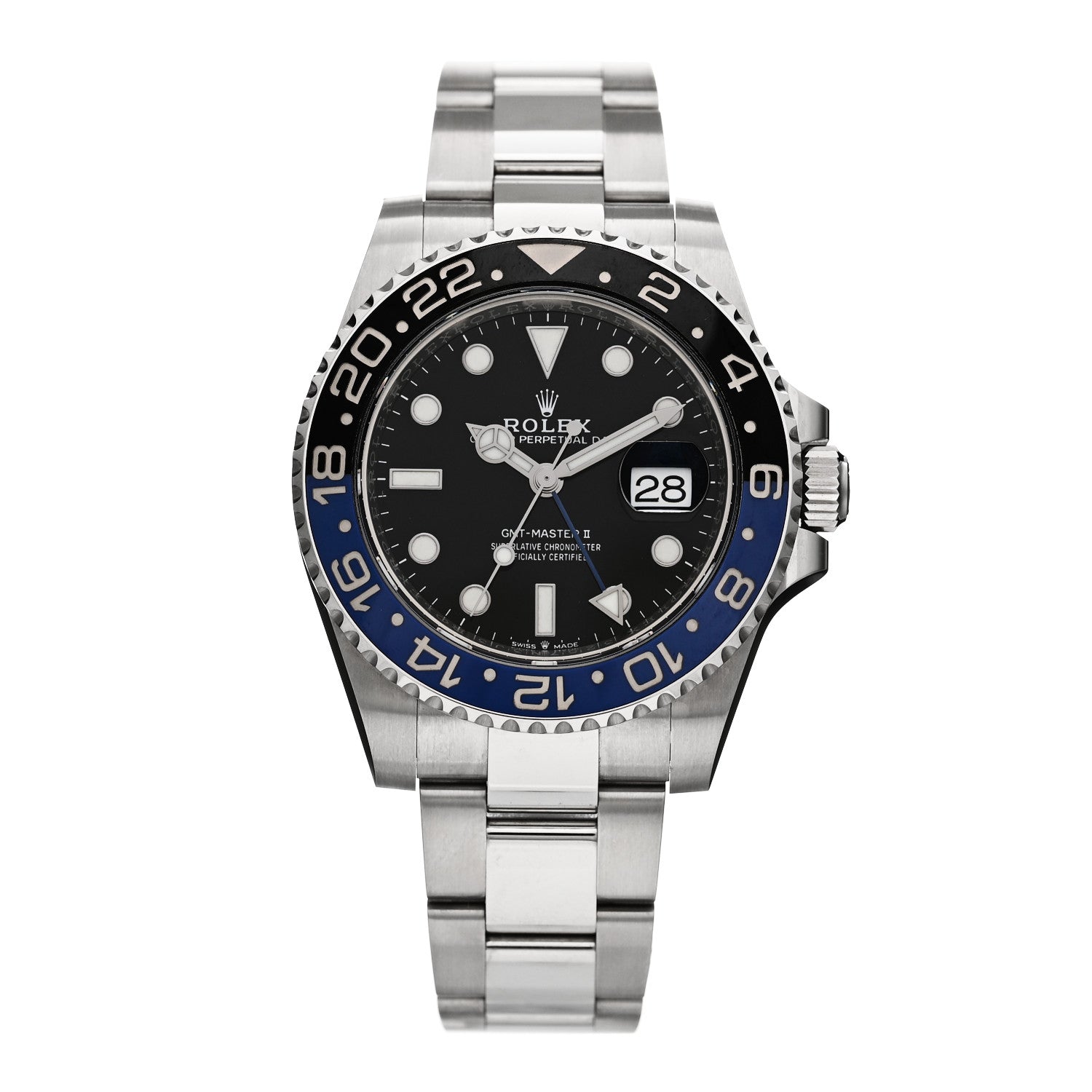 Rolex Stainless Steel 40mm Oyster Perpetual Date GMT Master II Batman Watch Black 116710BLNR 1 of 5