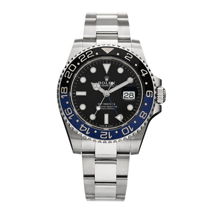 Rolex Stainless Steel 40mm Oyster Perpetual Date GMT Master II Batman Watch Black 116710BLNR 1 of 5