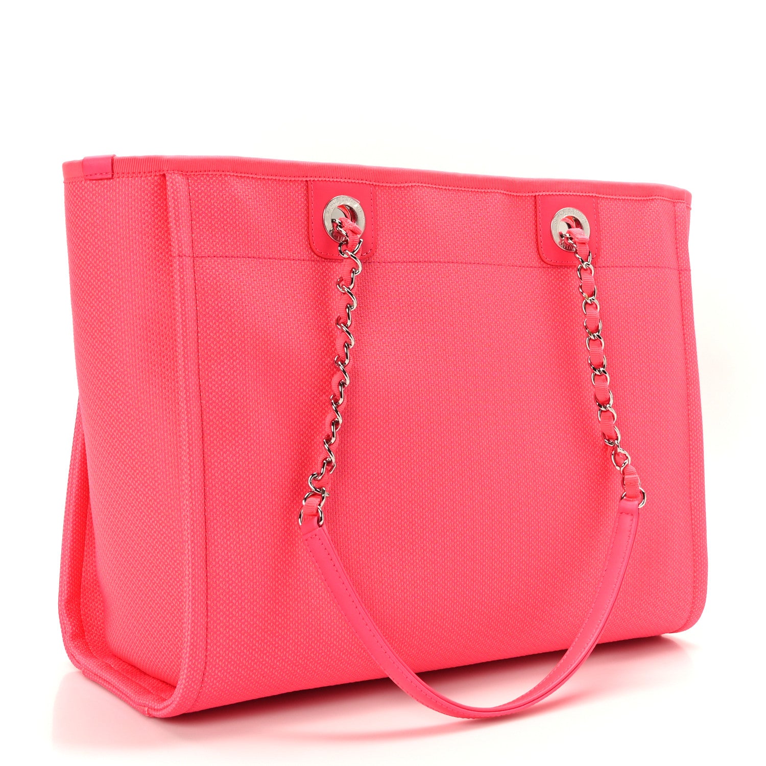 Chanel Mixed Fibers Small Deauville Tote Pink Orange 3 of 9