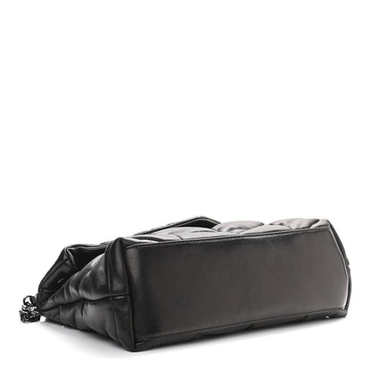 Saint Laurent Lambskin Quilted Small Loulou Puffer Monogram Chain Satchel Black 4 of 12