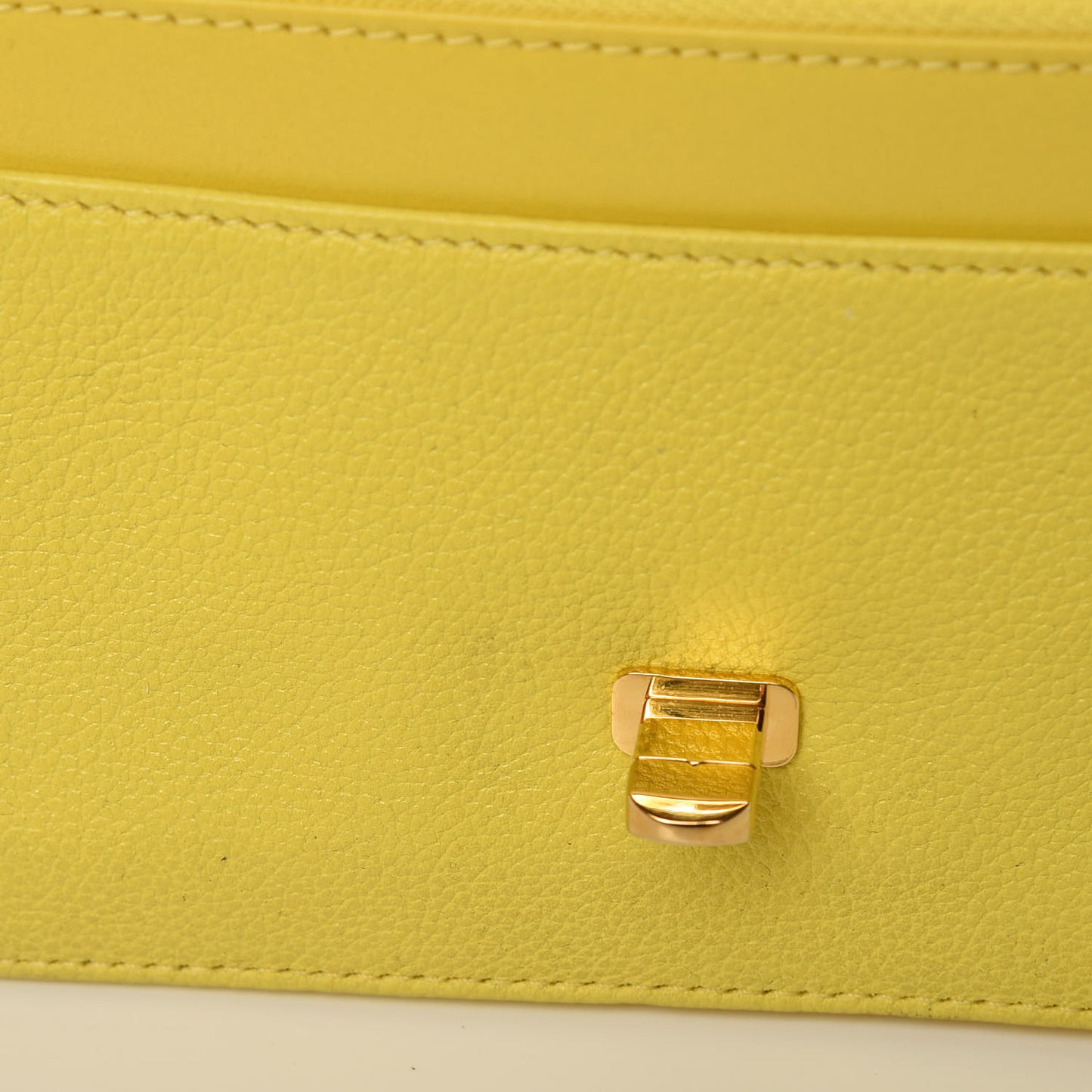 Calfskin Chain Wallet Yellow