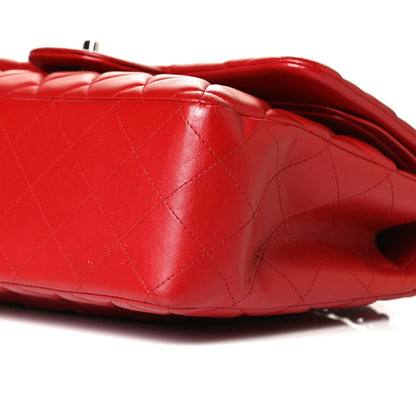 Chanel Lambskin Quilted Jumbo Double Flap Red 10 of 13
