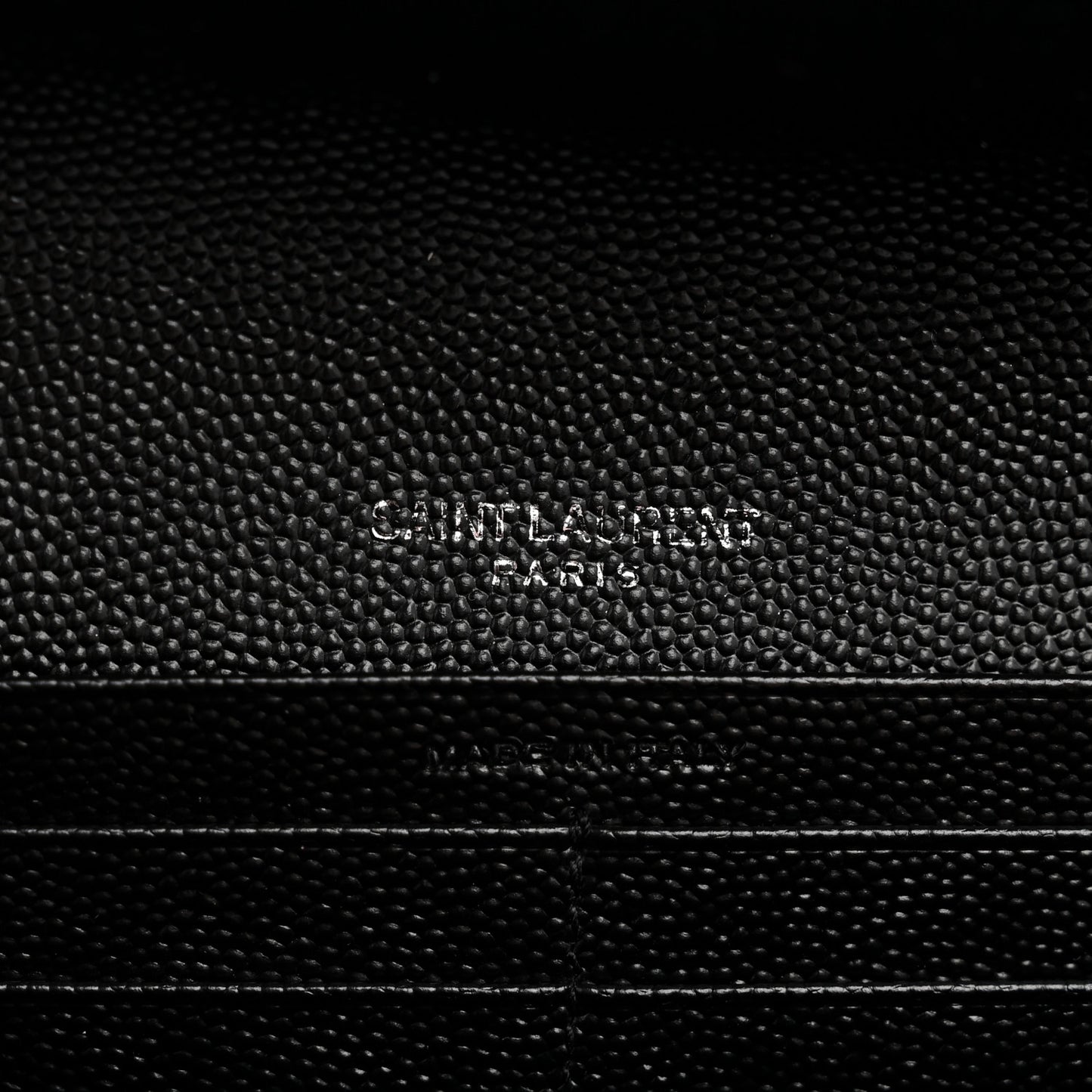 Grain De Poudre Matelasse Chevron Monogram Flap Wallet Black