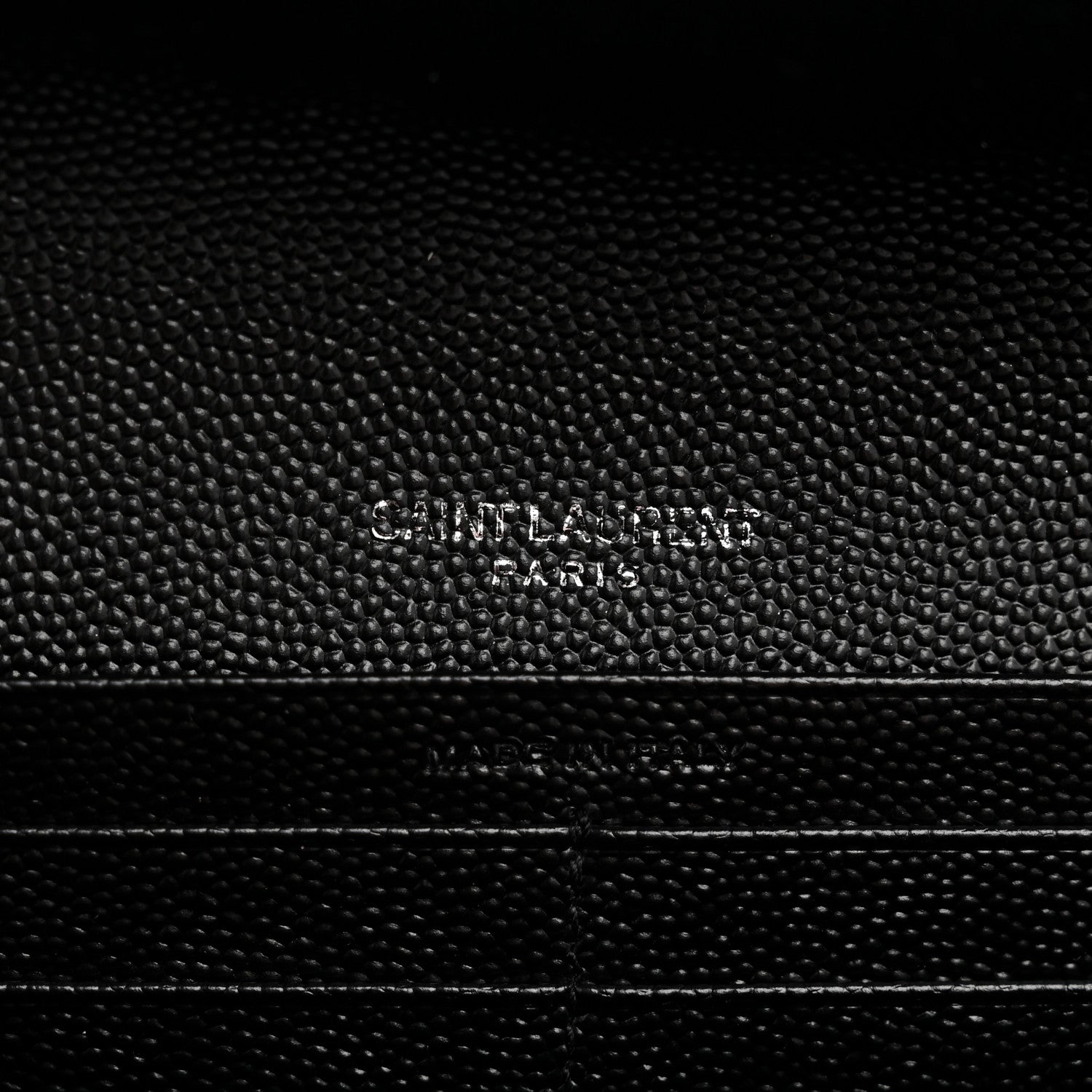Saint Laurent Grain De Poudre Matelasse Chevron Monogram Flap Wallet Black 6 of 8