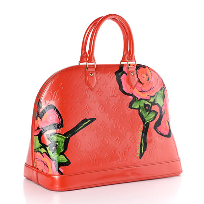 Louis Vuitton Vernis Roses Alma GM Orange Sunset 3 of 10