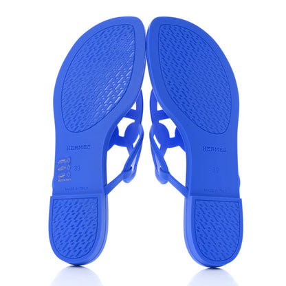 Hermes Rubber Womens Egerie Sandals 39 Bleu Outremer 5 of 9