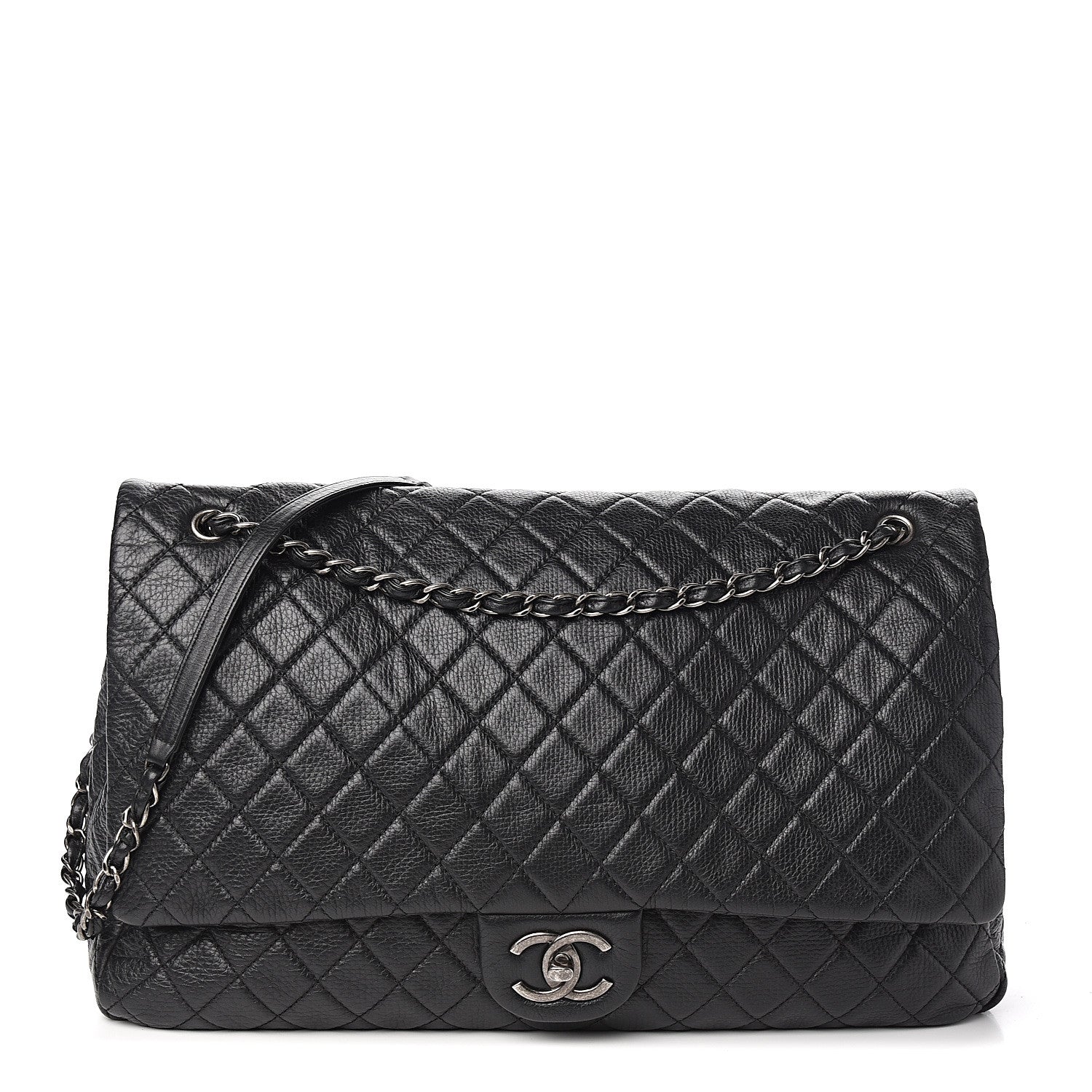 Chanel Calfskin Quilted XXL Travel Flap Bag Black 1 of 10