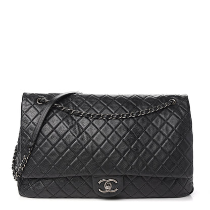 Chanel Calfskin Quilted XXL Travel Flap Bag Black 1 of 10