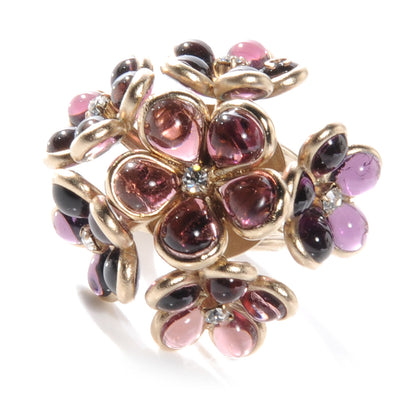 Chanel Crystal CC Flower Cluster Ring 6 1 of 5